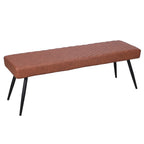 Brown and Black Faux Leather Upholstered Dining Bench - 54-inch
