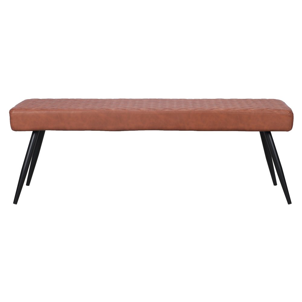 Brown and Black Faux Leather Upholstered Dining Bench - 54-inch