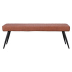 Brown and Black Faux Leather Upholstered Dining Bench - 54-inch