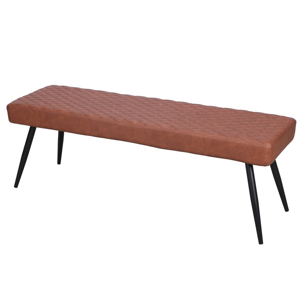 Brown and Black Faux Leather Upholstered Dining Bench - 54-inch