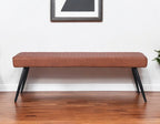 Brown and Black Faux Leather Upholstered Dining Bench - 54-inch