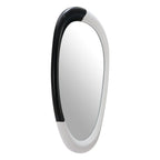 Black and White Steel Oval Geometric Framed Accent Mirror - 31-inch