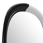 Black and White Steel Oval Geometric Framed Accent Mirror - 31-inch