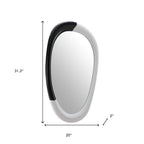 Black and White Steel Oval Geometric Framed Accent Mirror - 31-inch