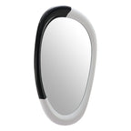 Black and White Steel Oval Geometric Framed Accent Mirror - 31-inch