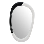 Black and White Steel Oval Geometric Framed Accent Mirror - 31-inch