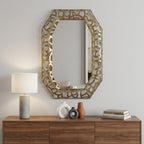 Bronze Octagonal Steel Framed Accent Mirror - 35-inch