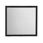 Black and Gray Wood Dresser Mount Framed Mirror - 39-inch