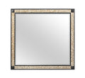 Black and Gold Faux Crystal and Wood Dresser Mount Framed Mirror - 36-inch