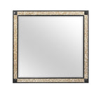 Black and Gold Faux Crystal and Wood Dresser Mount Framed Mirror - 36-inch