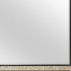 Black and Gold Faux Crystal and Wood Dresser Mount Framed Mirror - 36-inch