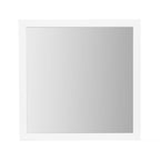 White Wood Square Dresser Mount Framed Mirror - 40-inch