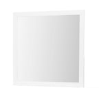 White Wood Square Dresser Mount Framed Mirror - 40-inch