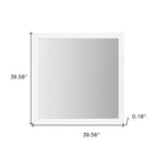 White Wood Square Dresser Mount Framed Mirror - 40-inch