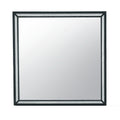 Black Faux Crystal and Wood Dresser Mount Framed Mirror - 37-inch