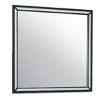 Black Faux Crystal and Wood Dresser Mount Framed Mirror - 37-inch