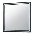 Black Faux Crystal and Wood Dresser Mount Framed Mirror - 37-inch