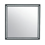 Black Faux Crystal and Wood Dresser Mount Framed Mirror - 37-inch