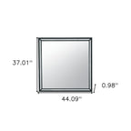 Black Faux Crystal and Wood Dresser Mount Framed Mirror - 37-inch