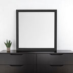 Gray Square Wood Framed Accent Mirror - 40-inch