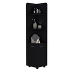 Black Wood Freestanding Bathroom Vanity - 15-inch