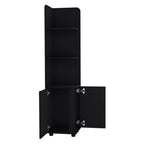 Black Wood Freestanding Bathroom Vanity - 15-inch