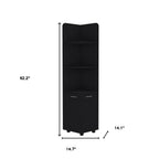 Black Wood Freestanding Bathroom Vanity - 15-inch