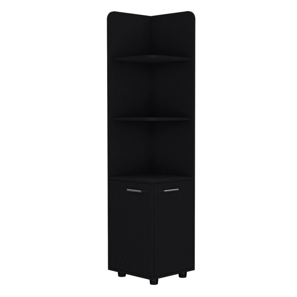 Black Wood Freestanding Bathroom Vanity - 15-inch