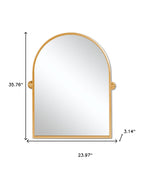 Gold Metal Arch Tilting Framed Accent Mirror - 36-inch