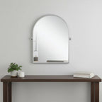 Silver Metal Arch Tilting Framed Accent Mirror - 36-inch