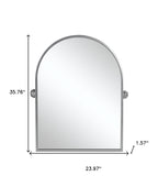 Silver Metal Arch Tilting Framed Accent Mirror - 36-inch