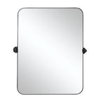 Black Metal Tilting Framed Accent Mirror - 36-inch