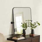 Black Metal Tilting Framed Accent Mirror - 36-inch