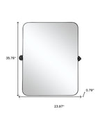 Black Metal Tilting Framed Accent Mirror - 36-inch