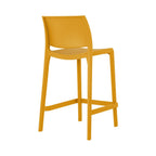 Set of Two 26 Gold and Yellow Heavy Duty Plastic Low Back Outdoor Counter Height Bar Chairs