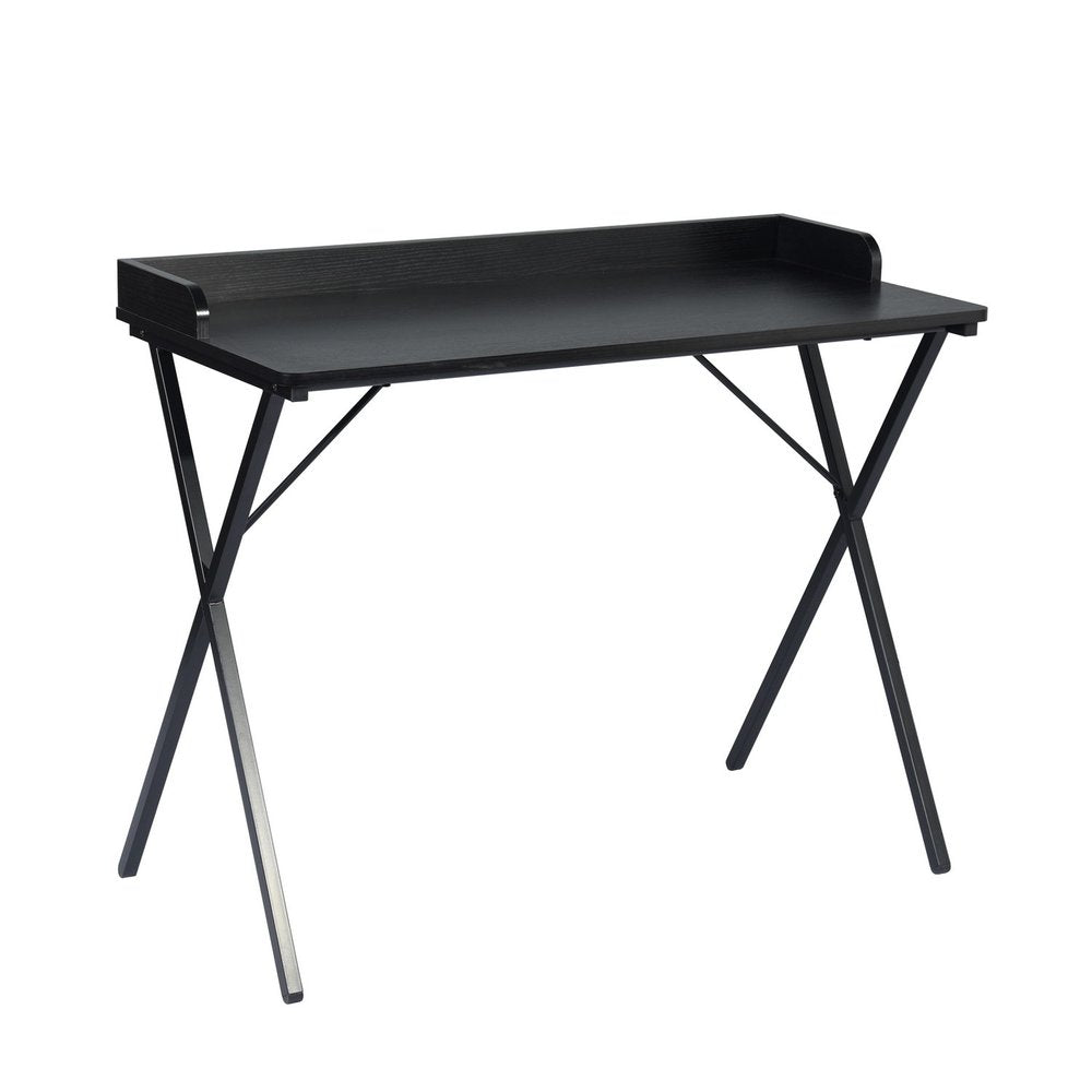 Black Wood and Metal X-Shape Computer Desk - 39-inch
