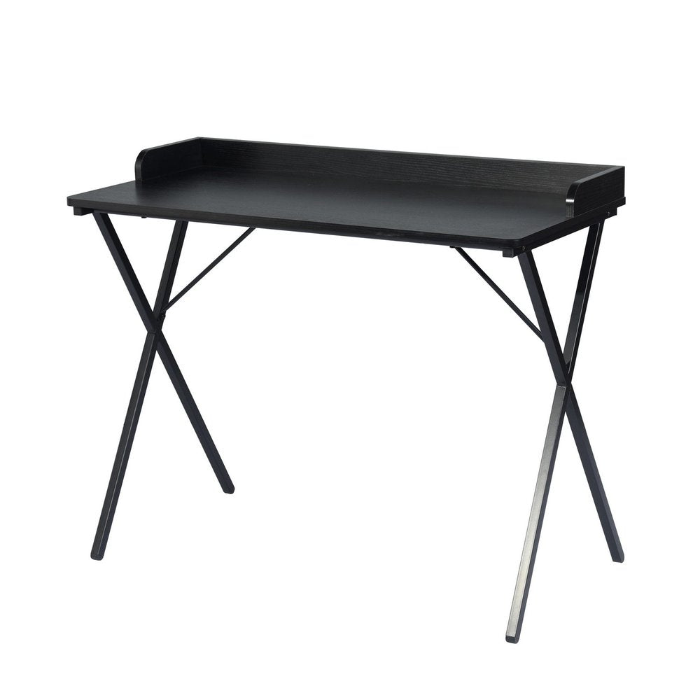 Black Wood and Metal X-Shape Computer Desk - 39-inch