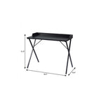 Black Wood and Metal X-Shape Computer Desk - 39-inch