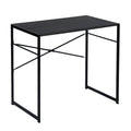 Brown and Black Wood and Metal H-Shape Computer Desk - 39-inch