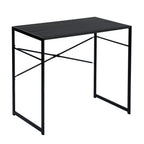 Brown and Black Wood and Metal H-Shape Computer Desk - 39-inch