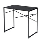 Brown and Black Wood and Metal H-Shape Computer Desk - 39-inch