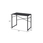Brown and Black Wood and Metal H-Shape Computer Desk - 39-inch