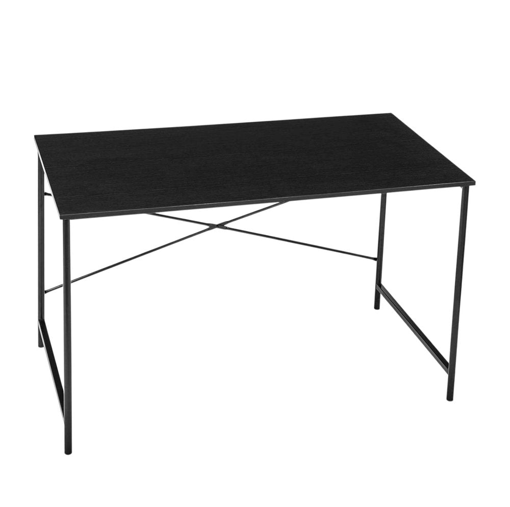 Black Wood and Stainless Steel Computer Desk - 47-inch