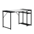 Black and White Wood and Metal H-Shape Computer Desk - 47-inch