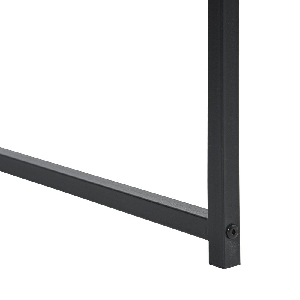 Black and White Wood and Metal H-Shape Computer Desk - 47-inch
