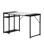 Black and White Wood and Metal H-Shape Computer Desk - 47-inch