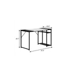 Black and White Wood and Metal H-Shape Computer Desk - 47-inch