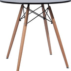 Black and Natural Wood Round Top Dining Table - 32-inch