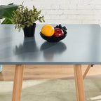 Gray and Natural Wood Square Dining Table - 32-inch