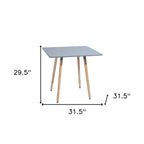 Gray and Natural Wood Square Dining Table - 32-inch
